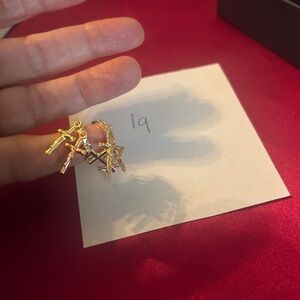 Hoop Earrings with Crosses.